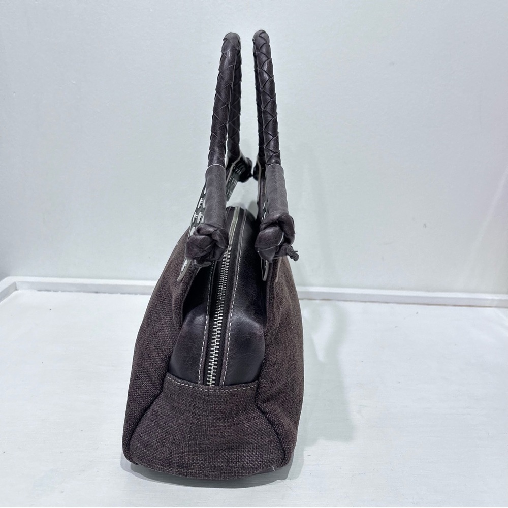 MATT & NAT Women’s Brown Canvas Brown‎ Vegan Leather Handbag, Metal Stud Detail - Picture 8 of 13